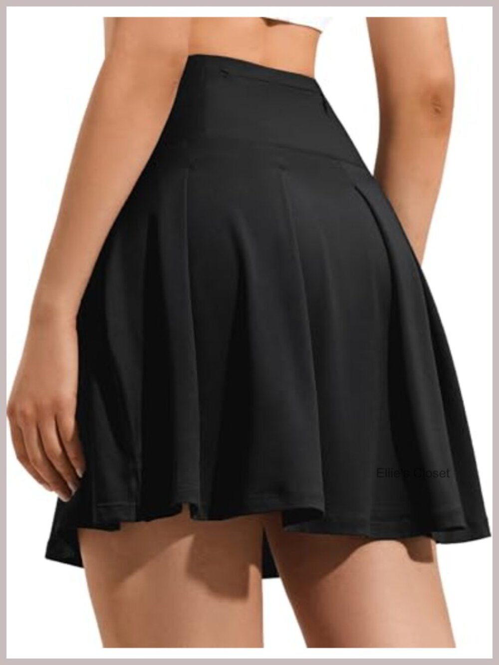 High Waisted Pleated Skort with Pockets 18 inch Modest Golf Tennis Running